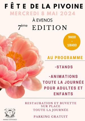 Affiche Fête de la Pivoine - Evenos